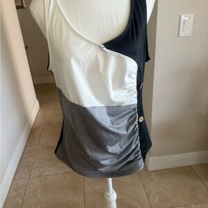 New black, White, and Gray Asymmetrical Tank Top w/no tags